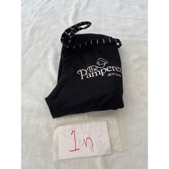 The Pampered Chef Black Apron With Pockets & Striped Trim 1n - Picture 7 of 7